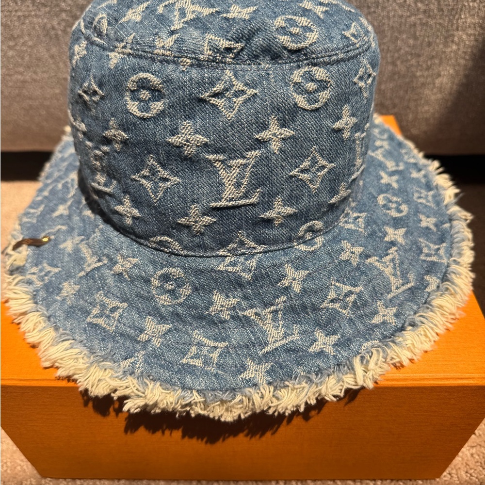 Louis Vuitton Blue and White Monogram Bucket Hat